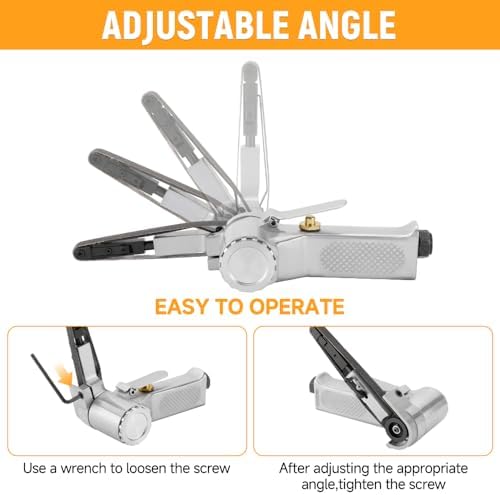 Hoteche 3/8" x 13" Air Belt Sander, High Speed Pneumatic Belt Sander, Professional Finger Sander for Spot Weld Removal, Grinding & Polishing in Narrow Spaces