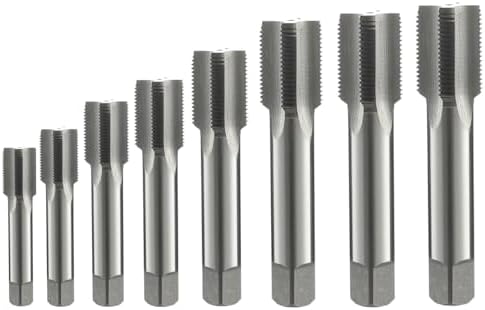 Left Hand Straight Flute Thread Tap Machine Tap HSS (High Speed Steel) Threading Tapping Repair Tools DRINYOUNG (8pcs：5/8-20 - 1"-18)