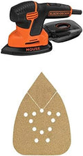 BLACK+DECKER BDEMS600 Mouse Detail Sander with BDAMX Mouse Assorted Sandpaper, 12-Pack