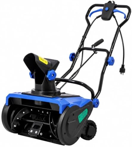 20-Inch Corded Electric Snow Blower, 15 Amp Snow Thrower with 180° Rotating Chute, 30 FT Throwing Distance & 10" Clearing Depth, Walk-Behind Snowblower for Driveways, Sidewalks & Patios, Black/Blue