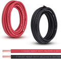 2 Gauge Battery Cable, 20FT Red + 20FT Black 2 AWG Pure Copper Wire Welding Cable, for Automotive, Battery, Solar and Generator, Standard USA OFC Wire