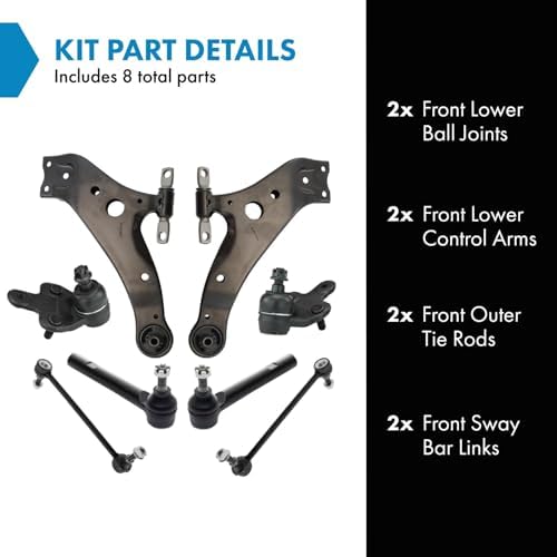 TRQ Front Steering & Suspension Kit Ball Joint Control Arm Sway Bar