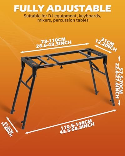 STRICH Collapsible Piano Keyboard Stand & Bench Set, Portable Digital Piano Stand for 54-88 Key Electric Pianos & X-Style Piano Bench, Music Keyboard Bench Seat, Chair, Black, SKT-01 & SPB-M10