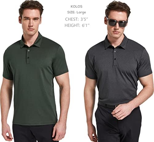 5 Pack Men's Polo Shirts Short Sleeve Golf T Shirt Performance Casual
