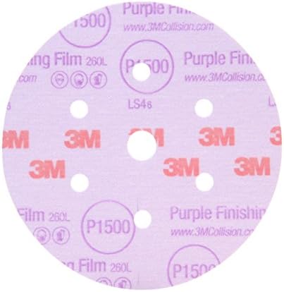 3M 30368 Hookit Purple 3" P1200 Grit Finishing Film Disc