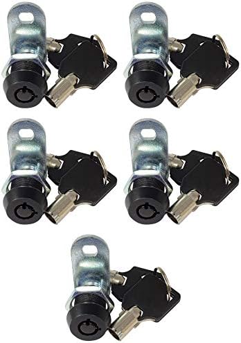 5/8" Tubular Cam Locks (90° Black, 5-Pack) RV Toolbox Cabinet Replacement