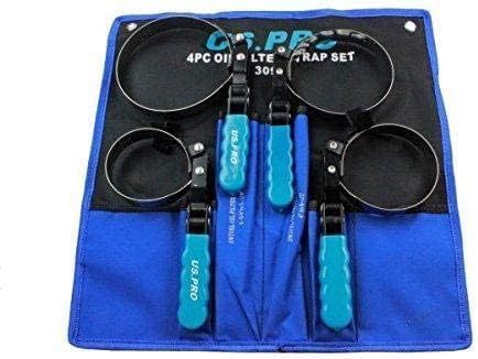US PRO 3099 Swivel Oil Filter Strap Removal Wrench Set 4 Piece