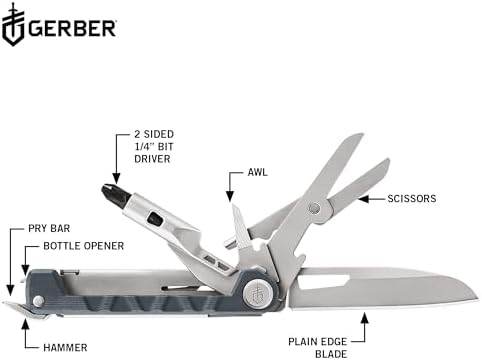 Gerber Gear Armbar Drive 8-in-1 Pocket Knife EDC Multitool with Screwdriver, 2.5" Blade, Urban Blue