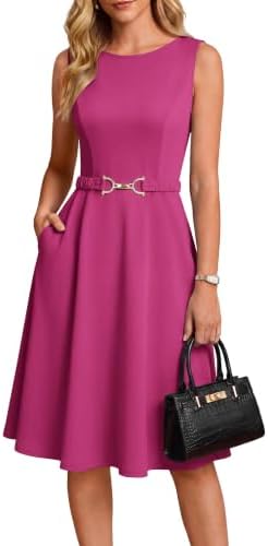 GRACE KARIN Work Business Midi Flowy Sleeveless Dresses for Women