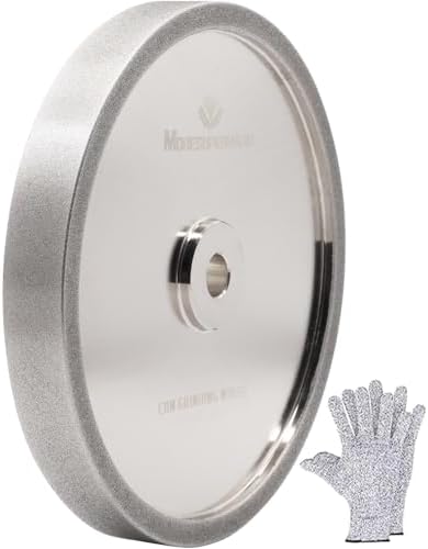 CBN Grinding Wheel 8 Inch 320 Grit, 8" x 1" Wide, 5/8" Arbor, Bench Grinder Wheel for Sharpening HSS, Lathe Tools, Chisels & Woodturning Tools, Fit 8-Inch Bench Grinders(320 Grit)