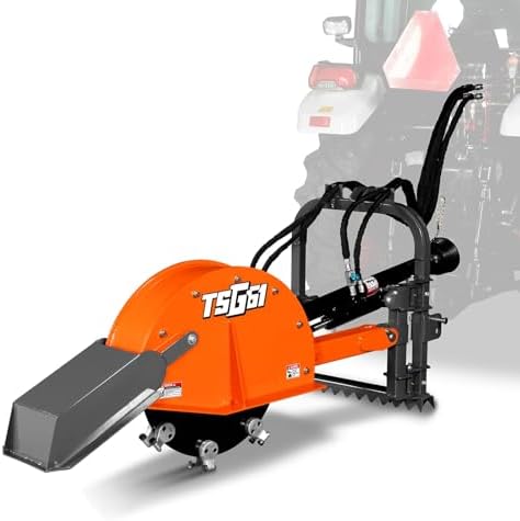MechMaxx PTO Power 3-Point Hydraulic Cylinders Stump Grinder For 35-60hp Tractor, 24'' Cutting Wheel, 16 Carbide Teeth,Model TSG61