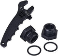 EVIL ENERGY 8AN Block Off Cap Fitting 2PCS Bundle with Adjustable 3AN-12AN Wrench Aluminum Black