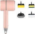 ScrubNinja Electric Spin Scrubber,Cordless Household Cleaning Brush with 4 Replaceable Heads (Pink1)