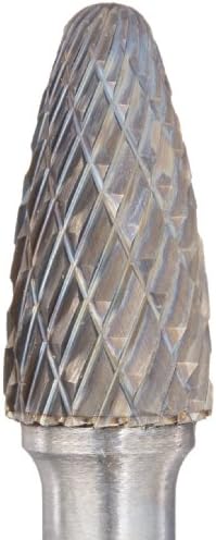 Drill America SF-3 Carbide Burr/Rotary File Tree Radius End Double Cut for Die Grinder 3/8" Dia. x 3/4" Cut Length with 1/4" Shank and 6" Overall Length, DUL Series