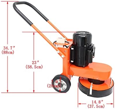 Hand-push Cement Ground Grinder Epoxy Floor Grinding Machine Concrete Cement Ground Grinding Polisher Adjustable Floor Surfacing Grinder 220V