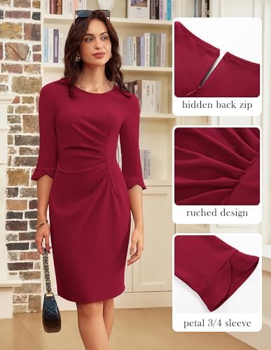 GRACE KARIN Work Dresses for Women 3/4 Sleeve Sheath Business Dress