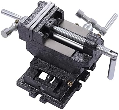 3-Inch Cross Slide Vise Drill Press Milling Vise, 3" Jaw Width, X-Y Compound Vise 2 Way Heavy Duty Bench Mount Clamp Machine Vice Holder Clamping Tool Workholding Milling Device