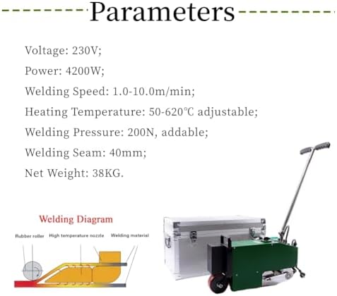 Plastic Welder Roof PVC Waterproof Membrane Welding Machine TPO Automatic Traveling Edge Welding Kit Hot Air Gun Accessories (230V welder+120V heat gun)