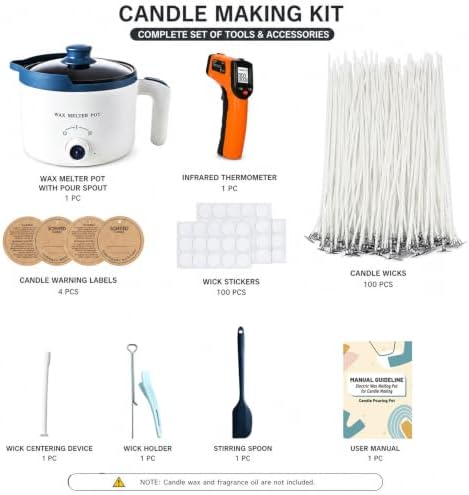 KQU Electric Wax Melting Pot with Non-Touch Thermometer(Without Battery)