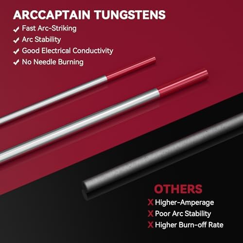 ARCCAPTAIN TIG Tungsten, TIG Welding Tungsten Electrode Red