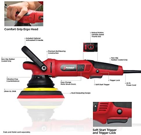 Shurhold Dual Action Polisher Buffing Tool for Boat, RV & Auto Detailing, Variable Speed, Ergonomic Grip