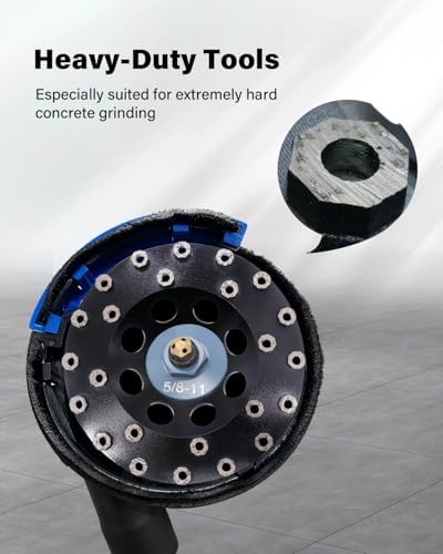 Diamond Grinding Cup Wheel for Hard Concrete Floor, Epoxy Coating Removal, 24 Aggressive Honeycomb Segments, 7 Inch 7/8" Arbor, 16/20 Grit