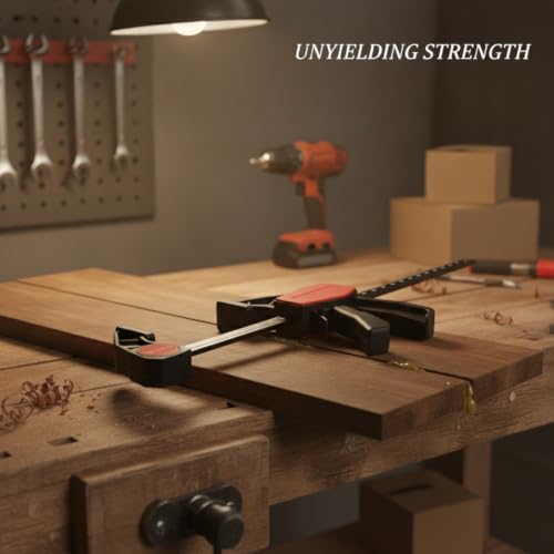 17.7 Inch Capacity Horizontal Hold Down F-Clamp, Alloy Steel Workholding Device for Woodworking and Metal Assembly (1 PC)