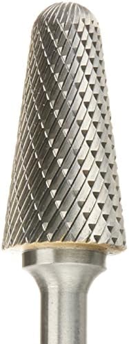 Drill America SL-6 Carbide Burr/Rotary File Cone Double Cut for Die Grinder 5/8" Dia. x 1 5/16" Cut Length with 1/4" Shank and 3-3/16" Overall Length, DUL Series