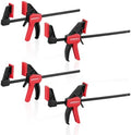 ARROW 4-Piece 6" Mini Bar Clamps for Woodworking with 50LBS Load Limit