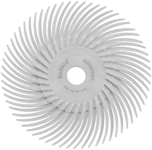 Dedeco Sunburst Radial Bristle Discs 12-Pack - 4" Curved - 3/8" Arbor - White 120 Grit (Medium) - Aluminum Oxide for Polishing & Finishing