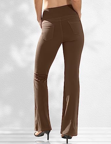 VOOVEEYA Women's Bootcut Leggings - Bootleg Yoga Pants Flare with 4 Pockets