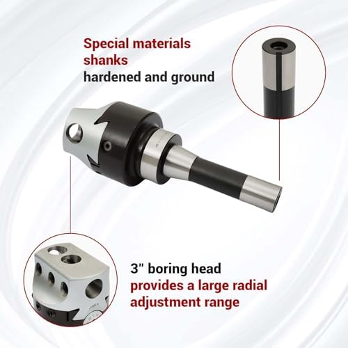 findmall 12Pcs 3 Inch Boring Head R8 Shank 3/4 Inch Carbide Boring Bar Boring Head Bar Milling Set