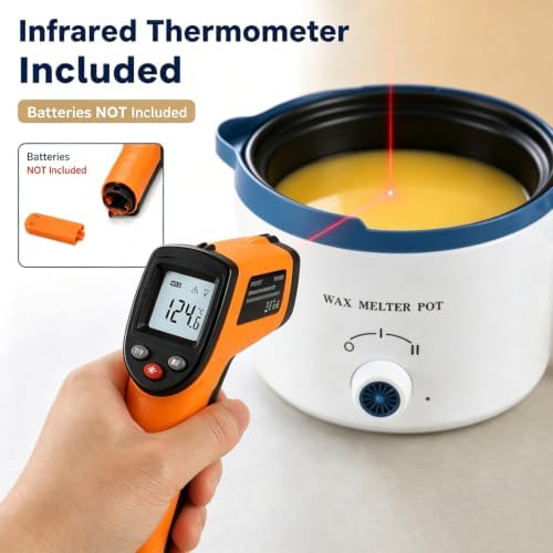 KQU Electric Wax Melting Pot with Non-Touch Thermometer(Without Battery)