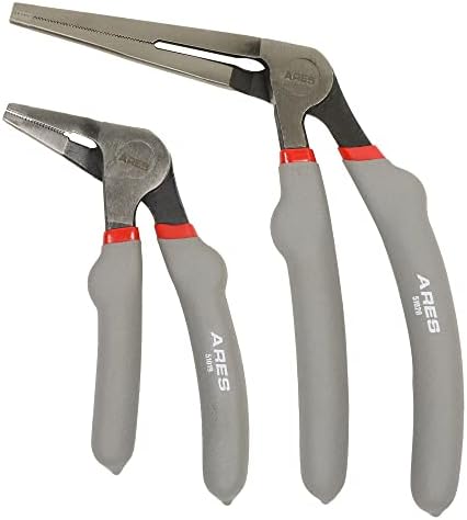 ARES 51018 2-Pc Angled Head Needle Nose Pliers Set - 6-In & 8-In
