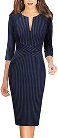 VFSHOW Womens Work Business Office Zipper Up Slim Bodycon Sheath Dress