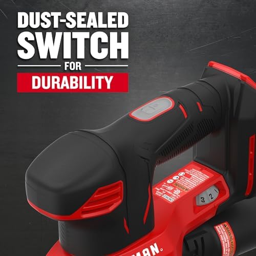 CRAFTSMAN 20V MAX Cordless Detail Sander, Tool Only (CMCW221B), Red