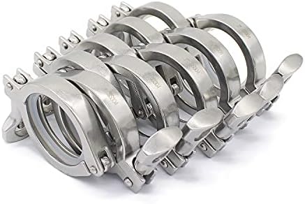 QiiMii 13MHHM Stainless Steel 304 Single Pin Heavy Duty Tri Clamp with Wing Nut for Ferrule TC 2"(10 Pack) (2 Inch)