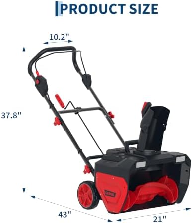 40V Cordless Snow Blower, 21-Inch, 2x5.0Ah Battery & Charger, LED