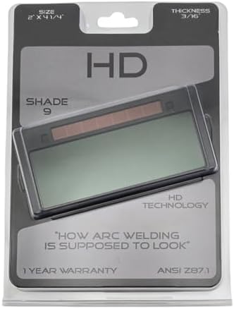 HD Auto-Darkening Welding Lens – High Definition True Color Filter – Fits 2" x 4-1/4" Welding Hoods – Shade 9