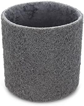 CS Unitec | PTX Superfine Fleece Nonwoven Sleeve | Abrasive Grit Torque Grinder Tool Attachment for Scratch Removal| 3-1/2" Diameter x 4" Wide, Grey, (Pack of 4)