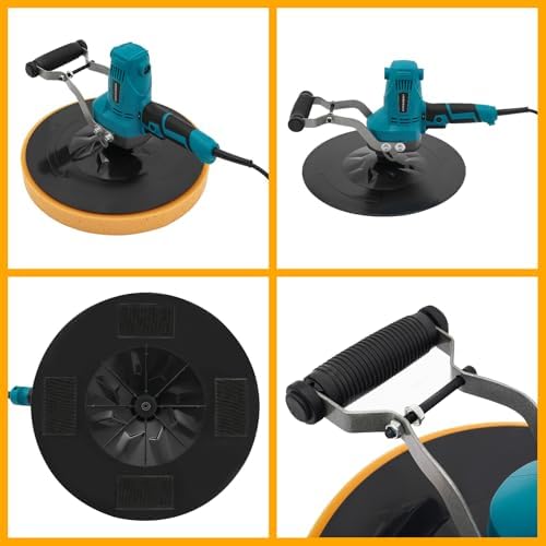 Electric Cement Mortar Trowel Sander, 850W Concrete Wall Grinder Polisher, 6-Speed Adjustable, with 3 Grinding Discs, Ergonomic Handle, for Indoor Wall, Ceiling, Plaster, DIY & Home Improvement
