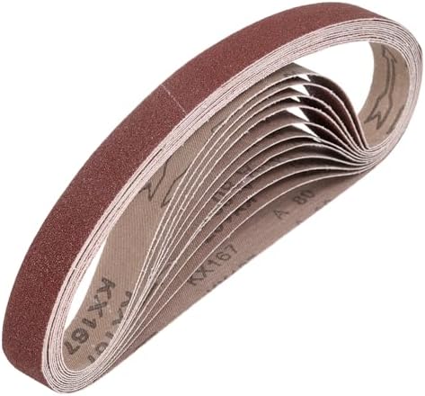 HARFINGTON 1.2 x 13 Inch Sanding Belts, 10 Pcs 80 Grits Aluminum Oxide