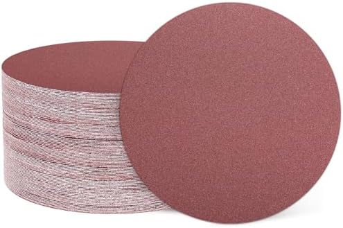 HARFINGTON 50 Pcs 7 Inch Sanding Discs 150 Grit Red Aluminum Oxide