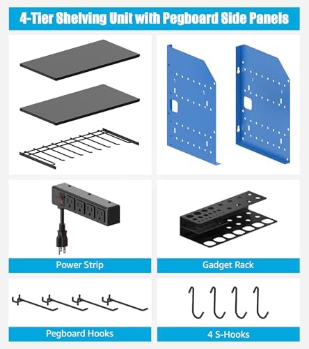 CCCEI Modular Power Tool Organizer Wall Mount with Charging, Blue, 1 Pack