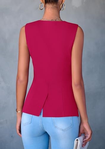 PRETTYGARDEN Women Tailored Suit Vest Business Casual Tops