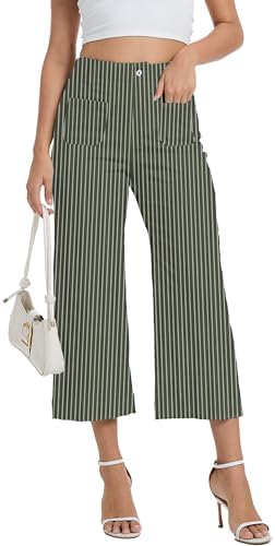 Wide Leg Jeans for Women Trendy High Waisted Flare Jeans Cropped Pants Stretchy Baggy