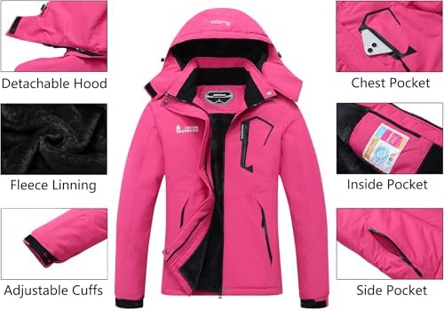 MOERDENG Women's Ski Jacket Warm Winter Coat Snowboarding Jacket