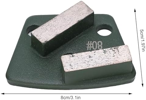 3PCS Trapezoid Grinding Shoes for Concrete - 80# Grit 2-Teeth Diamond Grinding Blocks for Floor Grinders Polishers (Green)