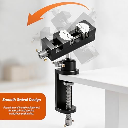 360° Rotating Bench Mount Stand for Smart Mini Fractal Vise, CNC-Machined Aluminum Base with Locking Rotation, for Woodworking, Jewelry, DIY & Model Making