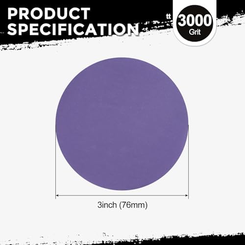 35Pcs Sanding Discs 3In 3000Grit Hook and Loop Sandpapers Purple